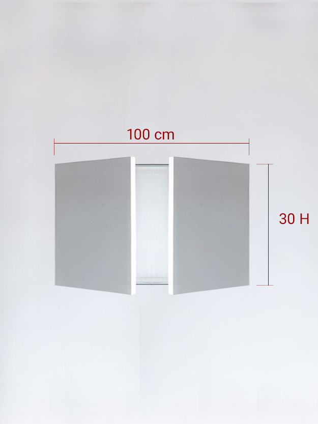 Sportello filomuro a 2 ante cm 100×30