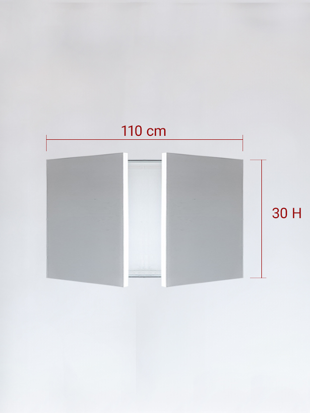 Sportello filomuro a 2 ante cm 110×30