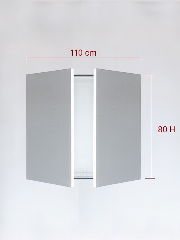 Sportello filomuro a 2 ante cm 110x80