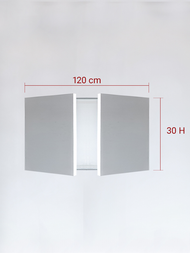 Sportello filomuro a 2 ante cm 120×30