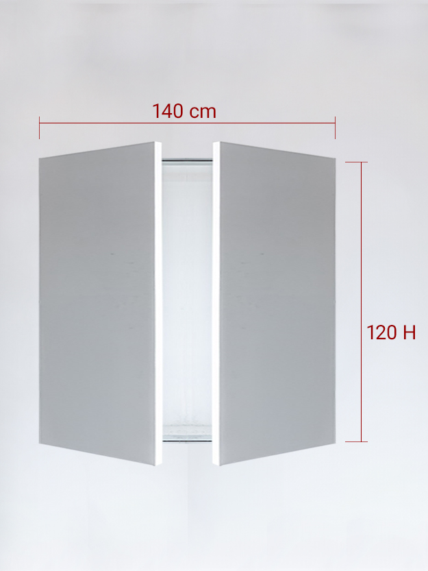 Sportello filomuro a 2 ante cm 140x120