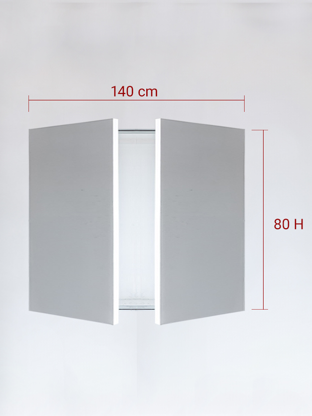 Sportello filomuro a 2 ante cm 140x80