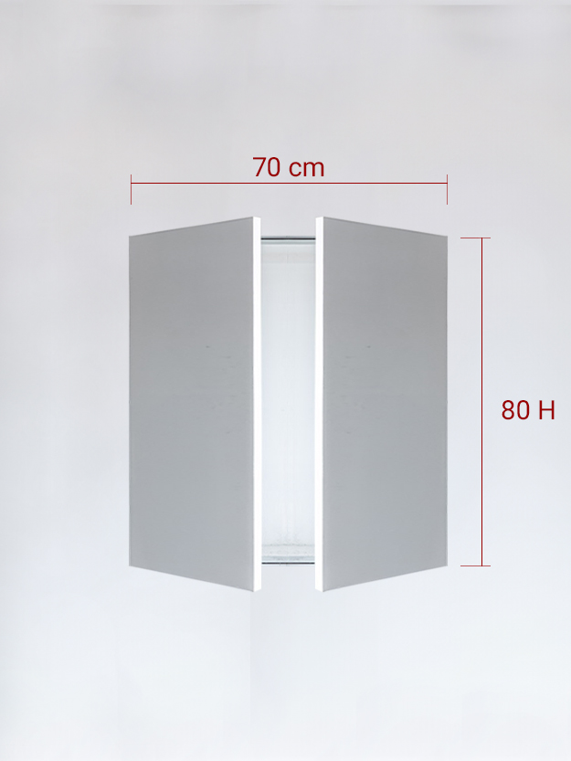 Sportello filomuro a 2 ante cm 70x80