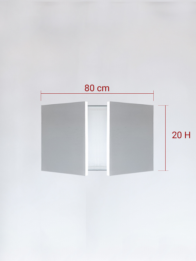 Sportello filomuro a 2 ante cm 80×20