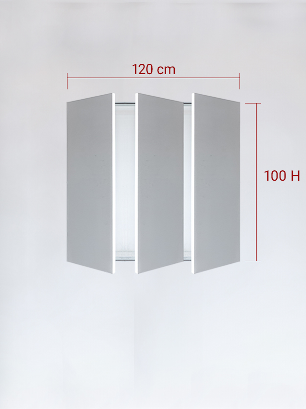 sportello filomuro a 3 ante cm 120x100h