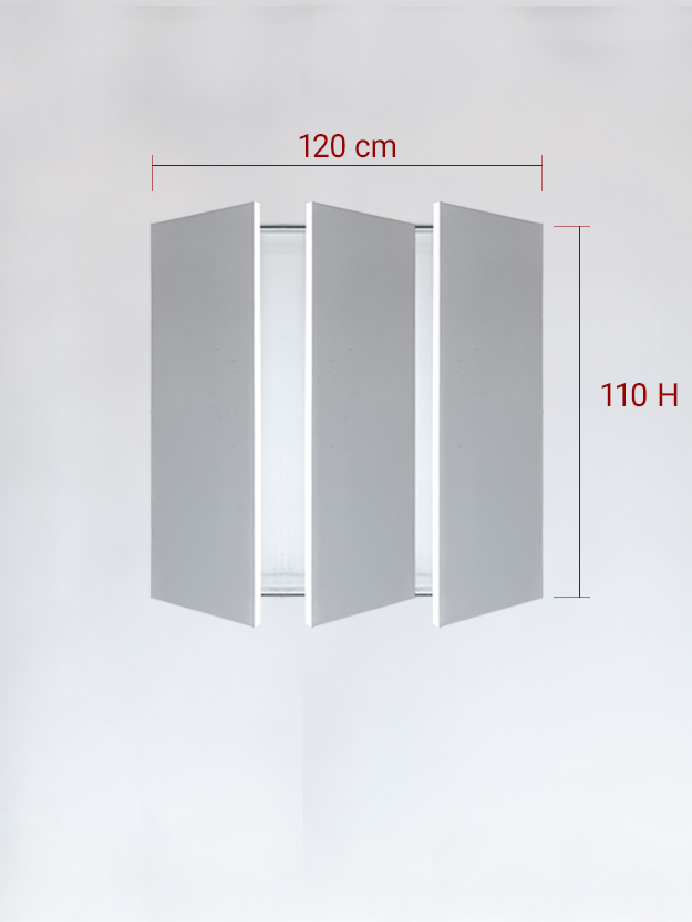 sportello filomuro a 3 ante cm 120x110h