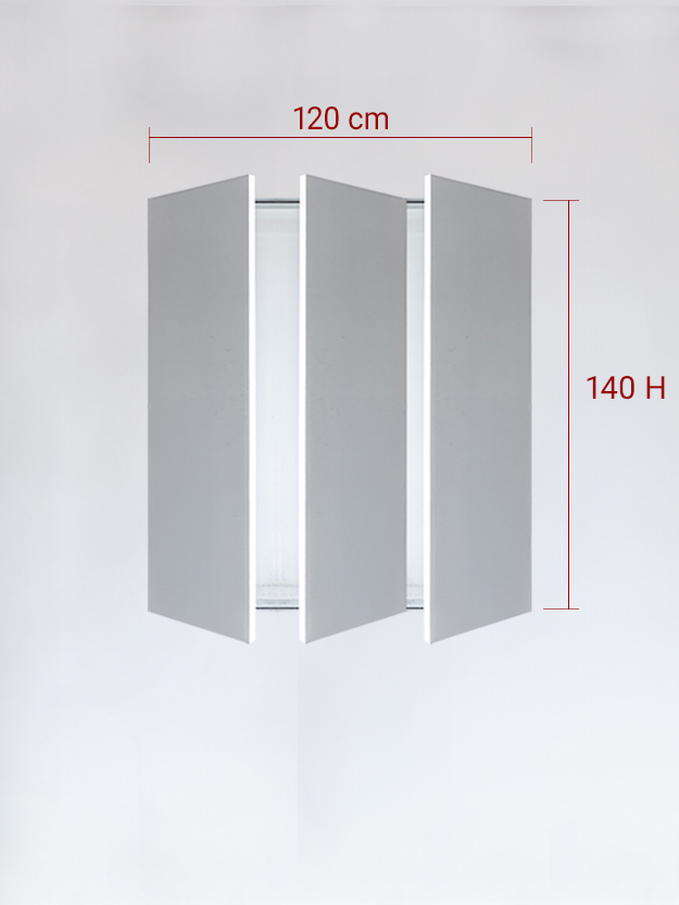 sportello filomuro a 3 ante cm 120x140h