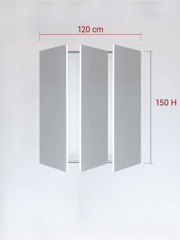 sportello filomuro a 3 ante cm 120x150h