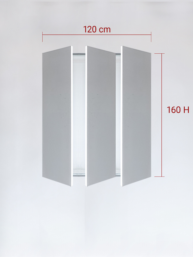 sportello filomuro a 3 ante cm 120x160h