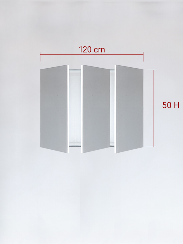 sportello filomuro a 3 ante cm 120x50h