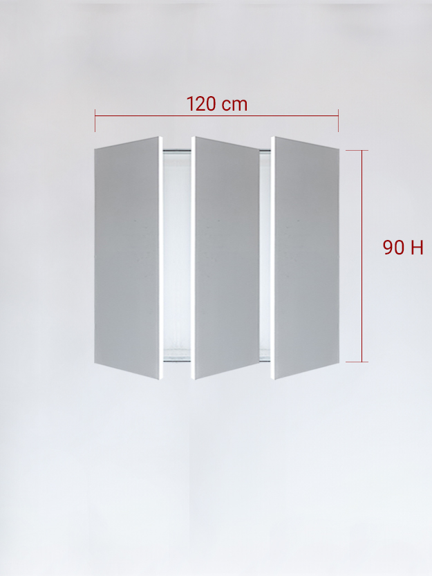 sportello filomuro a 3 ante cm 120x90h