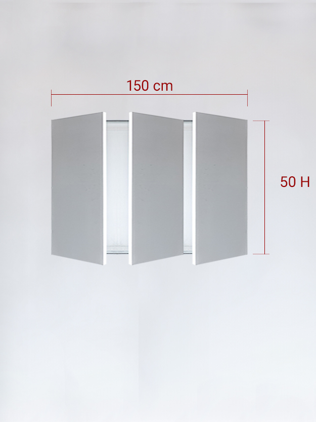 sportello filomuro a 3 ante cm 150x50h