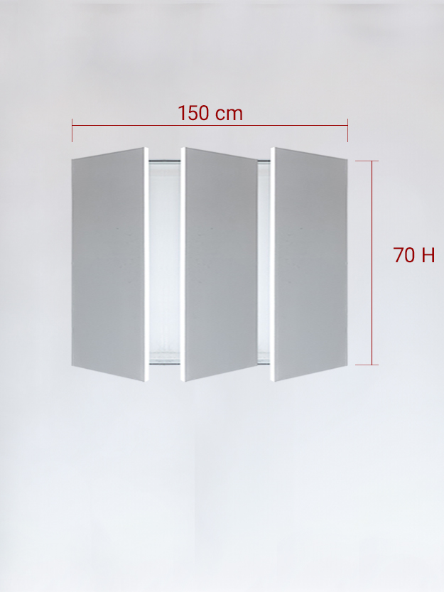 sportello filomuro a 3 ante cm 150x70h