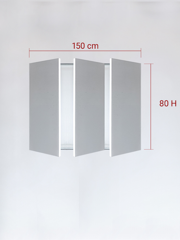 sportello filomuro a 3 ante cm 150x80h