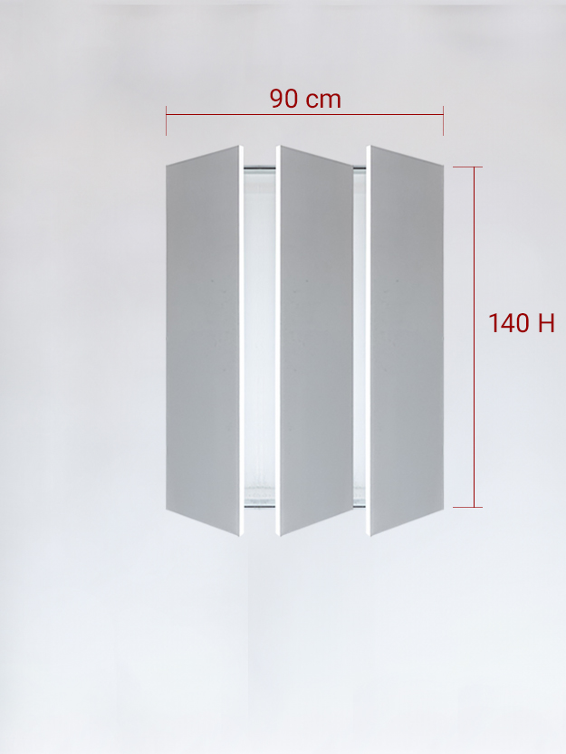 sportello filomuro a 3 ante cm 90x140h