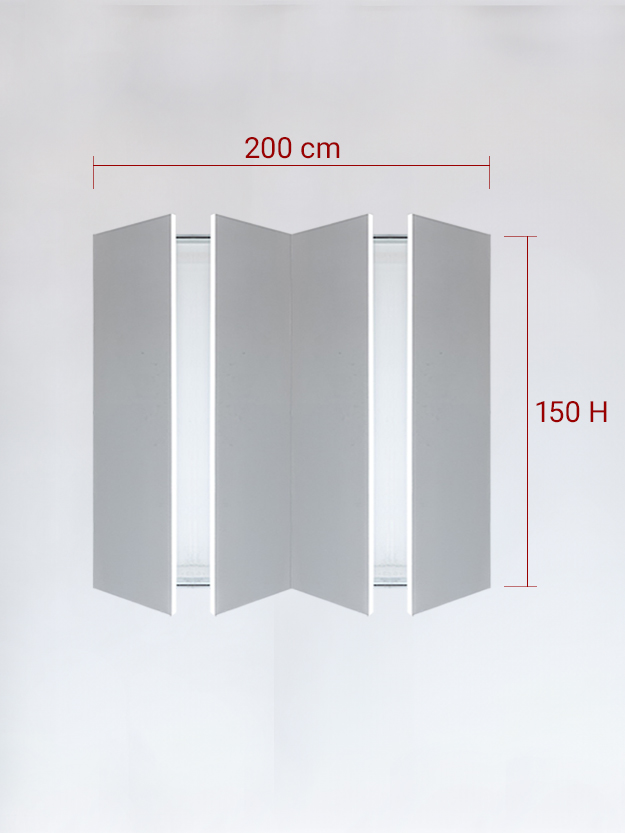 sportello filomuro a 4 ante cm 200x150h