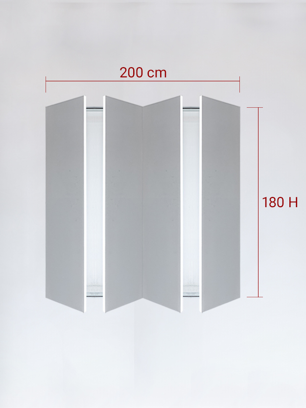 sportello filomuro a 4 ante cm 200x180h