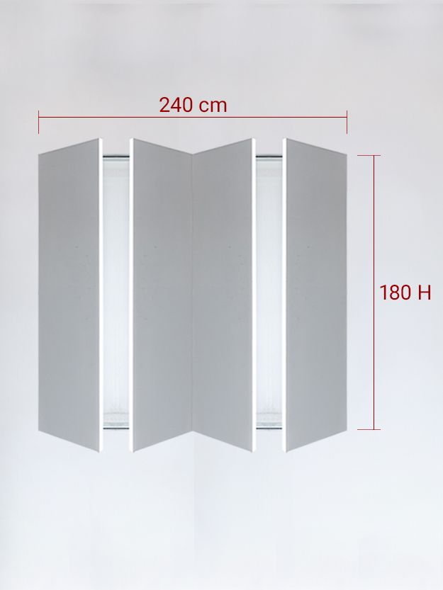 sportello filomuro a 4 ante cm 240x180h