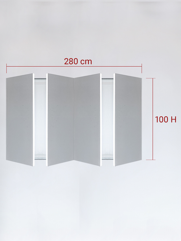 sportello filomuro a 4 ante cm 280x100h