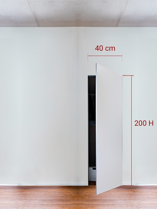 Armadio filomuro a 1 anta cm 40x200