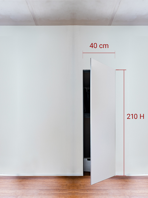 Armadio filomuro a 1 anta cm 40x210