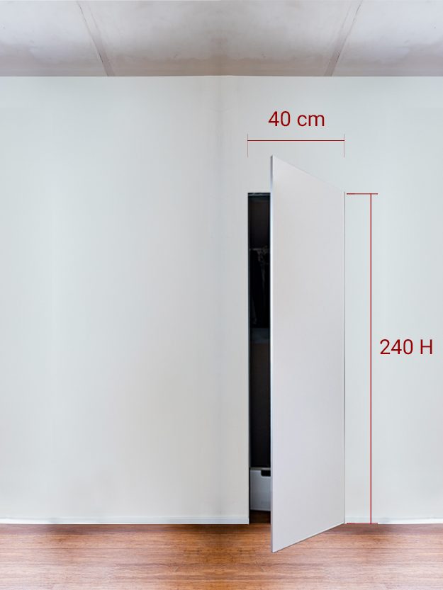 Armadio filomuro a 1 anta cm 40x240