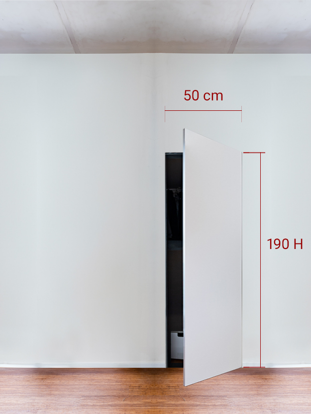 Armadio filomuro a 1 anta cm 50x190