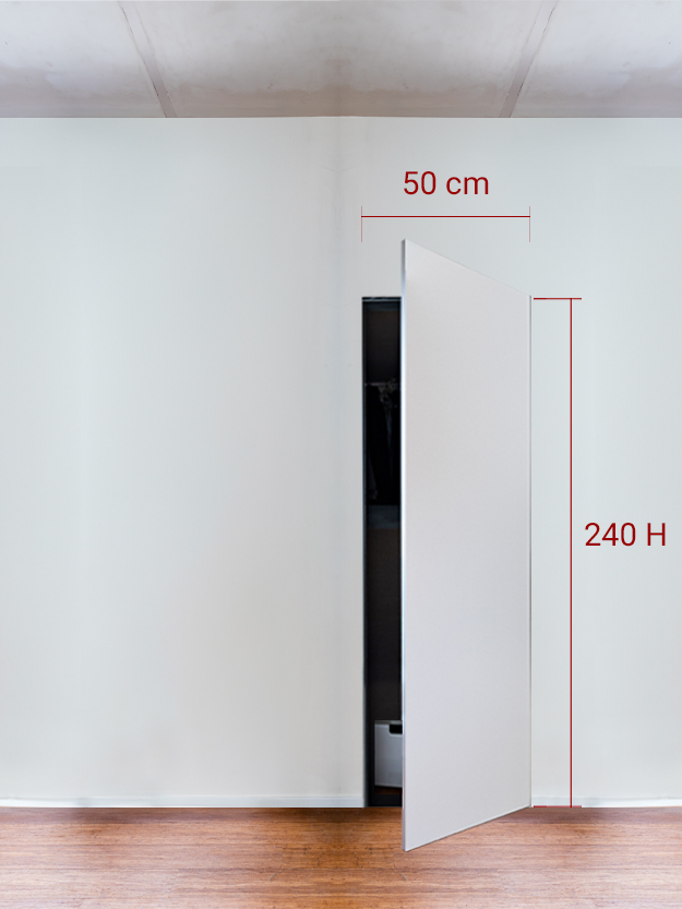 Armadio filomuro a 1 anta cm 50x240