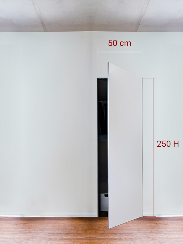 Armadio filomuro a 1 anta cm 50x250