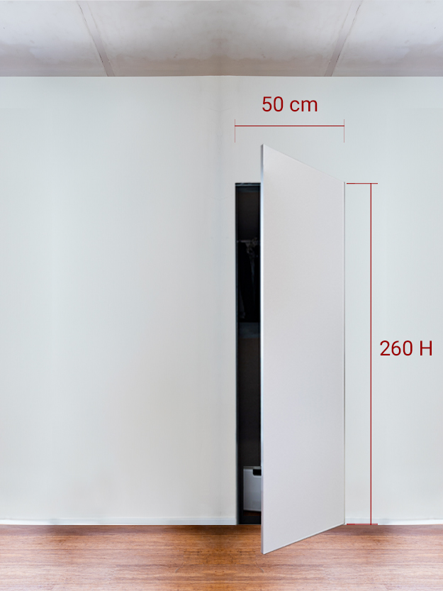 Armadio filomuro a 1 anta cm 50x260