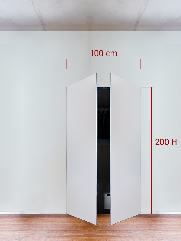 Armadio filomuro a 2 ante simmetriche cm 100×200