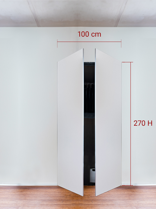 Armadio filomuro a 2 ante simmetriche cm 100×270