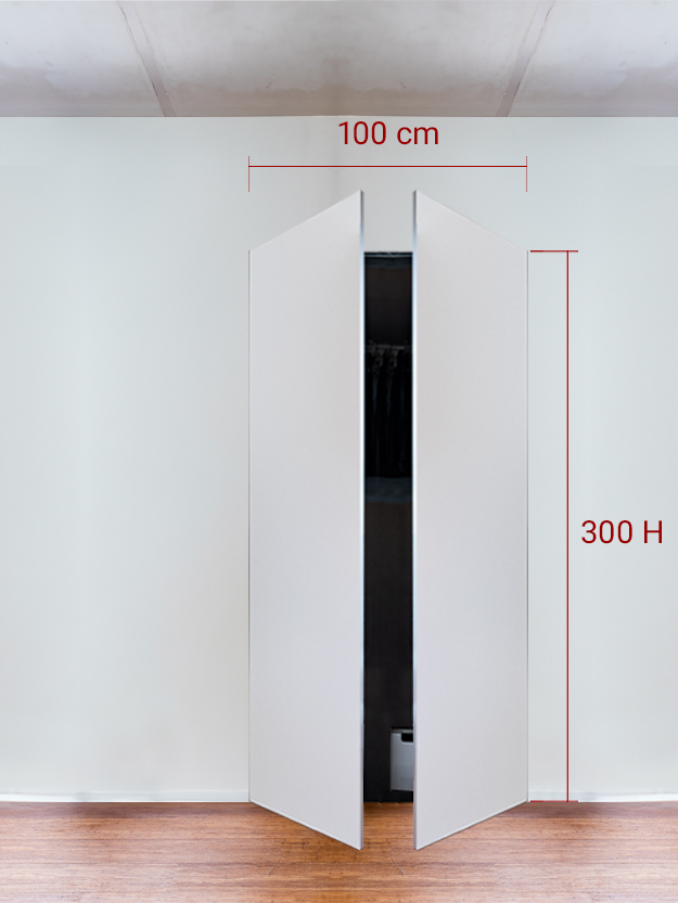 Armadio filomuro a 2 ante simmetriche cm 100×300