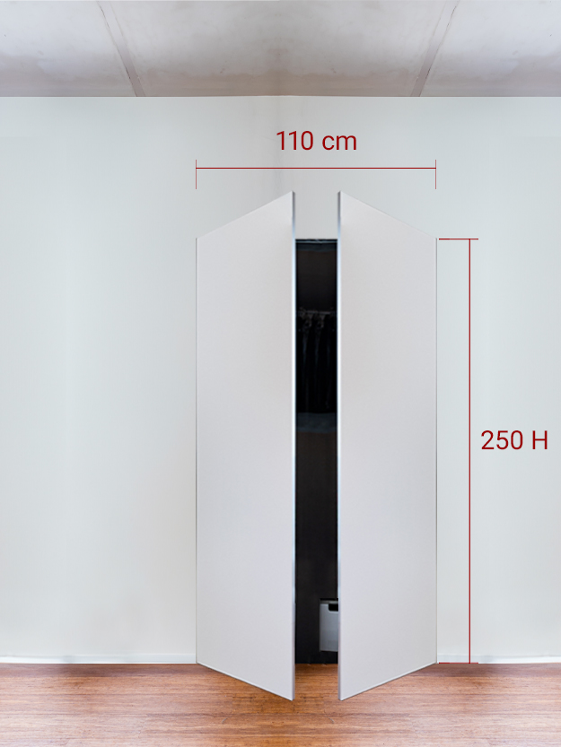 Armadio filomuro a 2 ante simmetriche cm 110×250