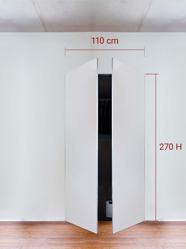 Armadio filomuro a 2 ante simmetriche cm 110×270