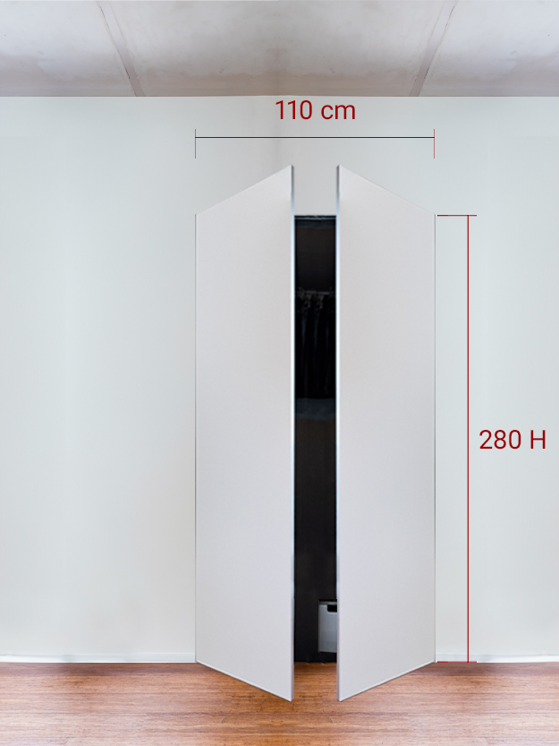 Armadio filomuro a 2 ante simmetriche cm 110×280