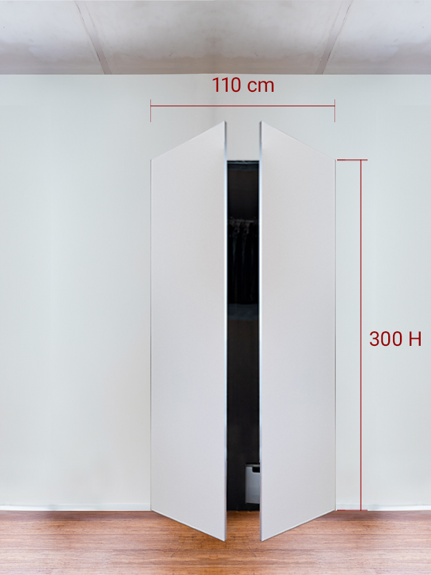 Armadio filomuro a 2 ante simmetriche cm 110×300