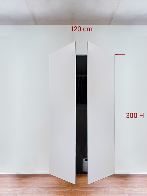 Armadio filomuro a 2 ante simmetriche cm 120×300