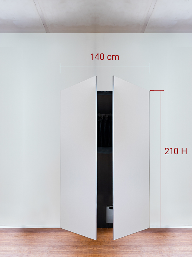 Armadio filomuro a 2 ante simmetriche cm 140×210