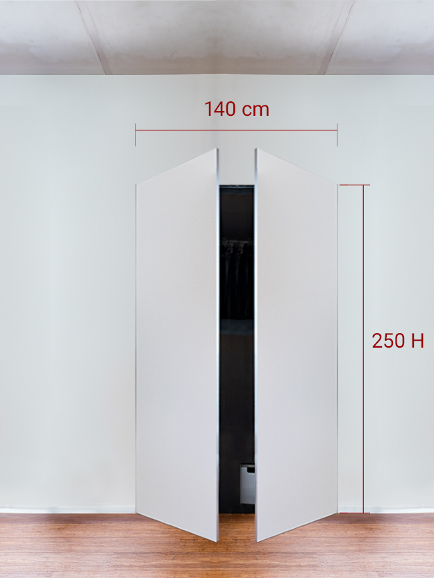 Armadio filomuro a 2 ante simmetriche cm 140×250