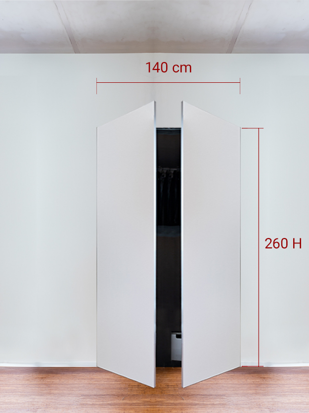 Armadio filomuro a 2 ante simmetriche cm 140×260