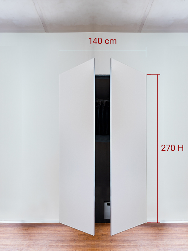 Armadio filomuro a 2 ante simmetriche cm 140×270