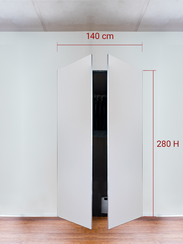 Armadio filomuro a 2 ante simmetriche cm 140×280