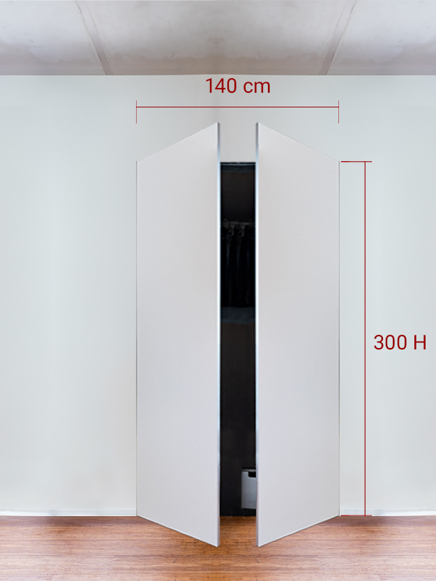 Armadio filomuro a 2 ante simmetriche cm 140×300