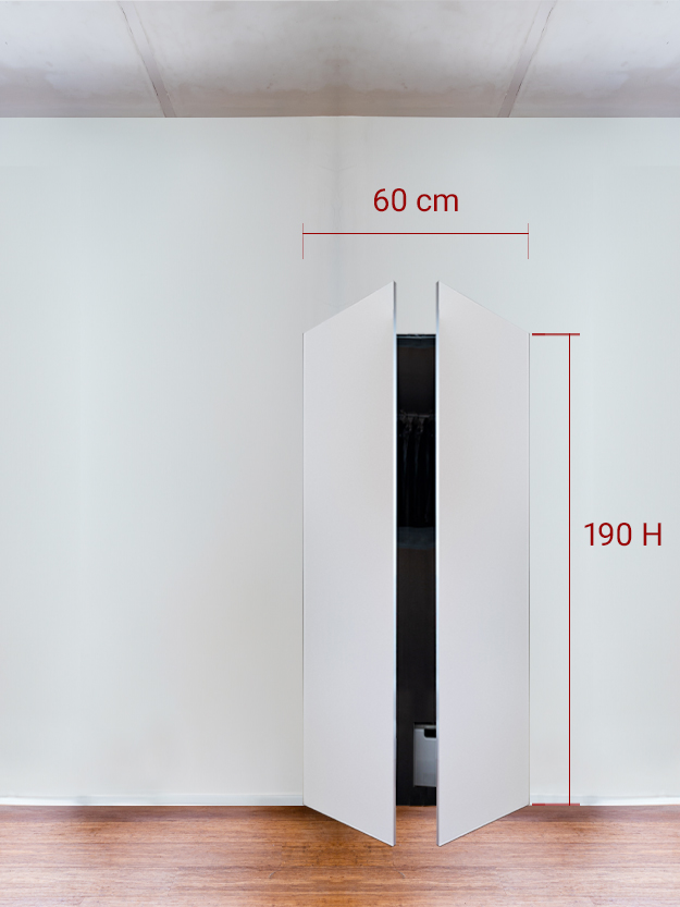 Armadio filomuro a 2 ante simmetriche cm 60×190