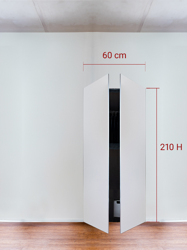 Armadio filomuro a 2 ante simmetriche cm 60×210