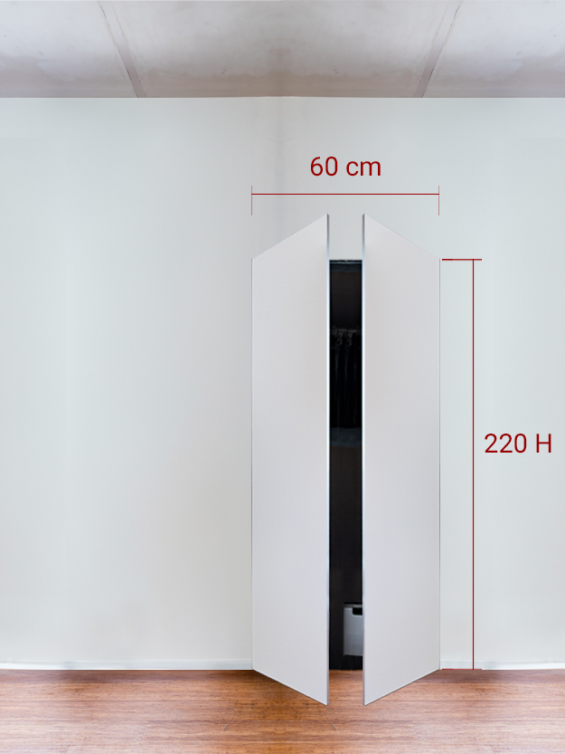 Armadio filomuro a 2 ante simmetriche cm 60×220