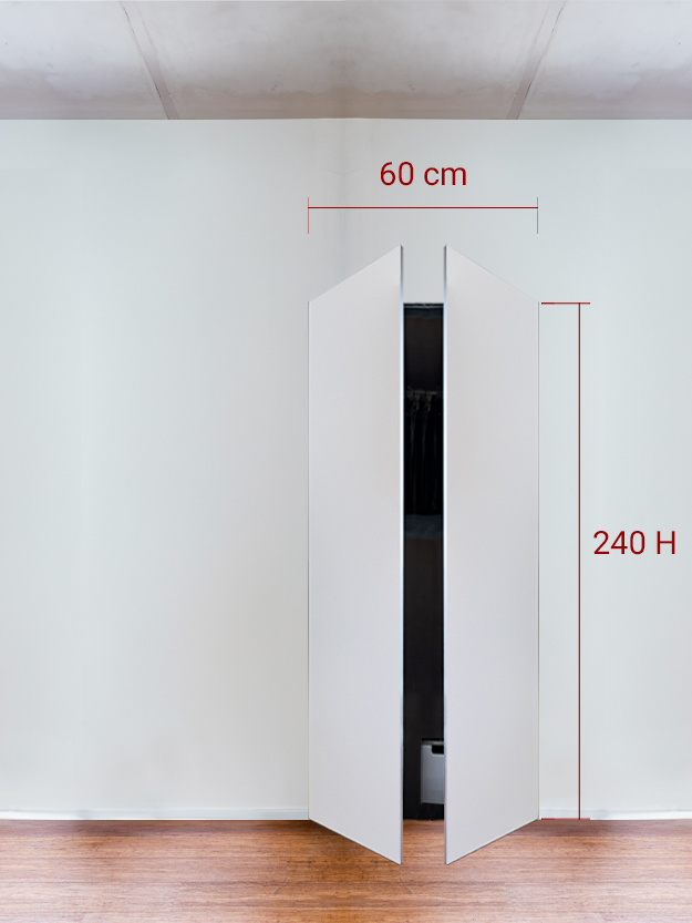 Armadio filomuro a 2 ante simmetriche cm 60×240