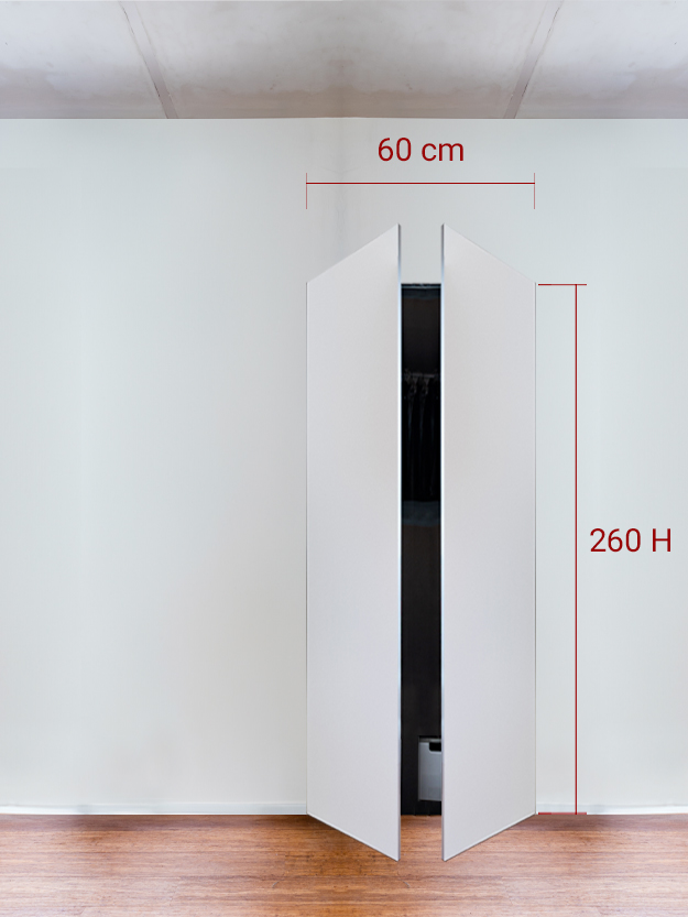 Armadio filomuro a 2 ante simmetriche cm 60×260