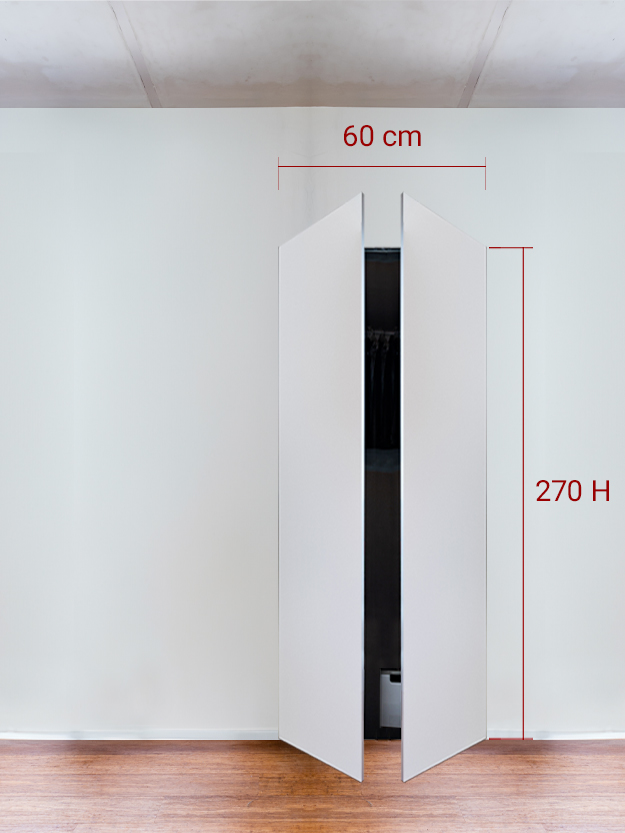 Armadio filomuro a 2 ante simmetriche cm 60×270